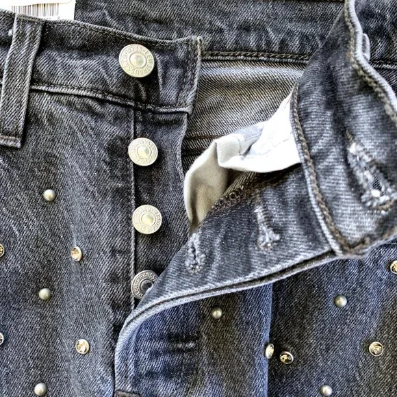 Levi’s 501 Crystal Embellished Crop Jeans 24x28